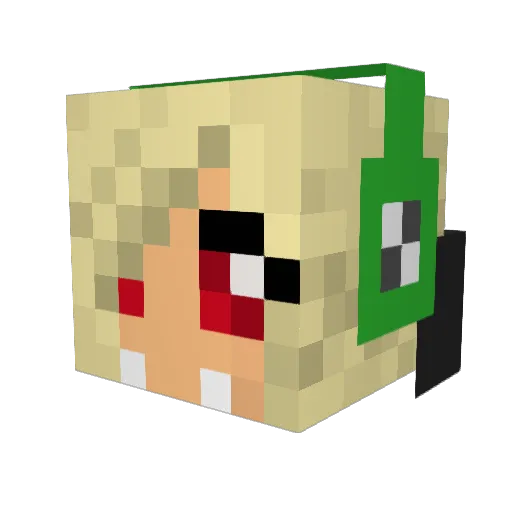SkraggleSpank Minecraft avatar head, 3D render
