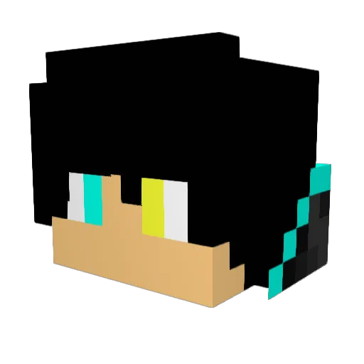 Skrekk3 Minecraft avatar head, 3D render