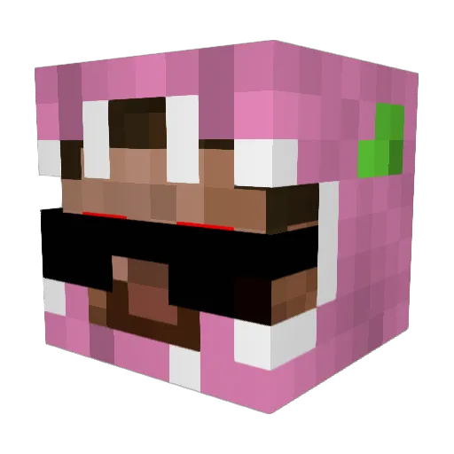 Skritix Minecraft avatar head, 3D render