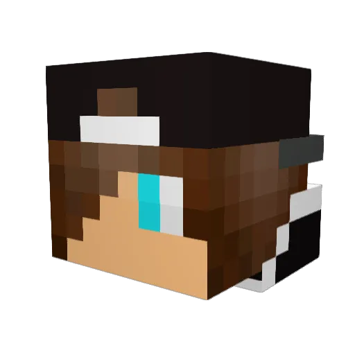 Skromus Minecraft avatar head, 3D render