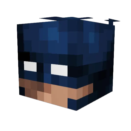 Skrttpurp Minecraft avatar head, 3D render
