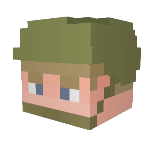 SkrufStyle Minecraft avatar head, 3D render
