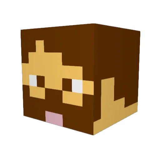 Skruubb Minecraft avatar head, 3D render