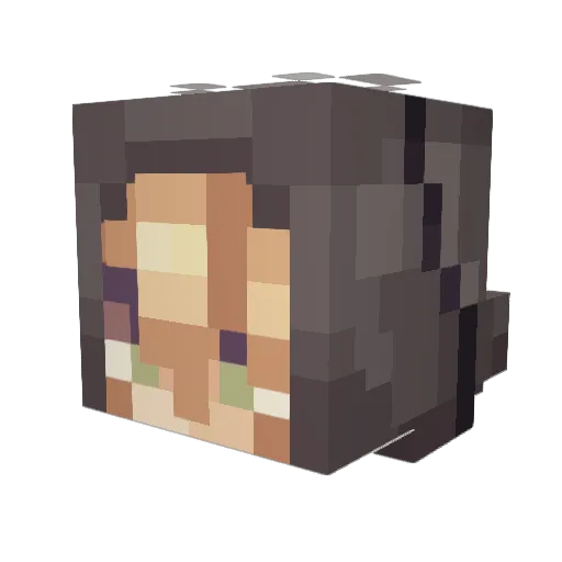 Skulked Minecraft avatar head, 3D render