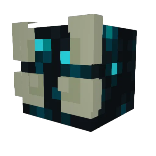 Skulkified Minecraft avatar head, 3D render