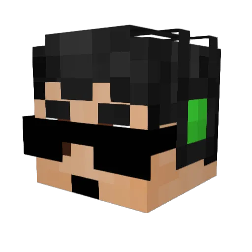 SkullEmoji_ Minecraft avatar head, 3D render