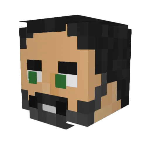 SkullGamesYT Minecraft avatar head, 3D render