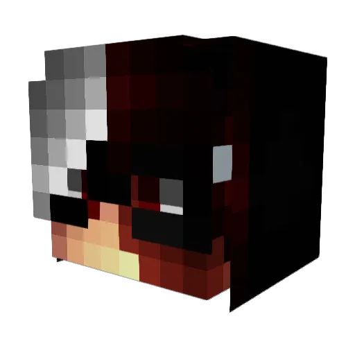 SkullRip Minecraft avatar head, 3D render