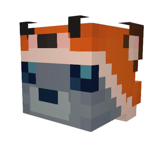 Skullad Minecraft avatar head, 3D render