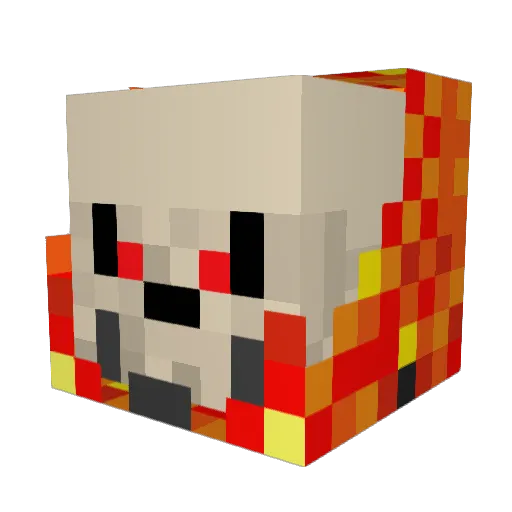 Skulll Minecraft avatar head, 3D render