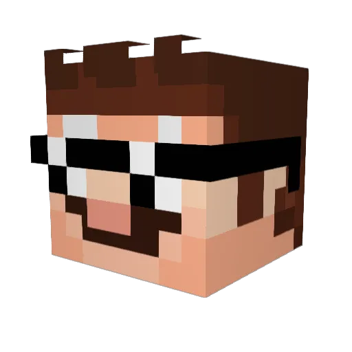 Skundy Minecraft avatar head, 3D render