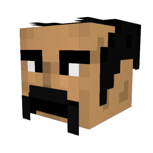 Skunkfuk Minecraft avatar head, 3D render