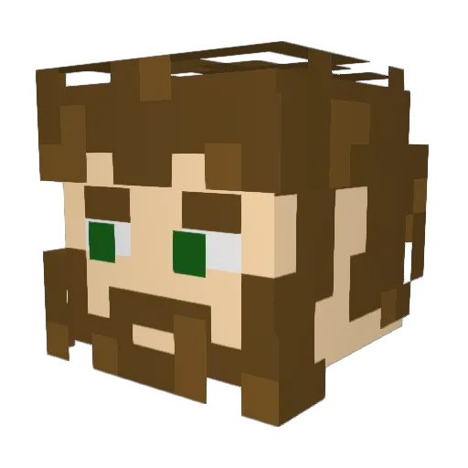 Skunny14 Minecraft avatar head, 3D render