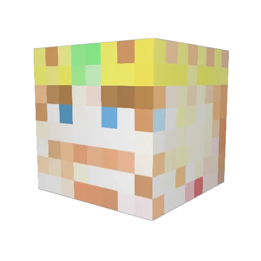 Skuru8 Minecraft avatar head, 3D render