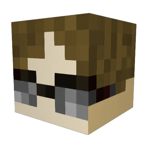 Skwents Minecraft avatar head, 3D render