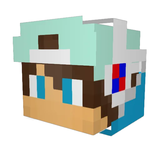 SkyBS2 Minecraft avatar head, 3D render