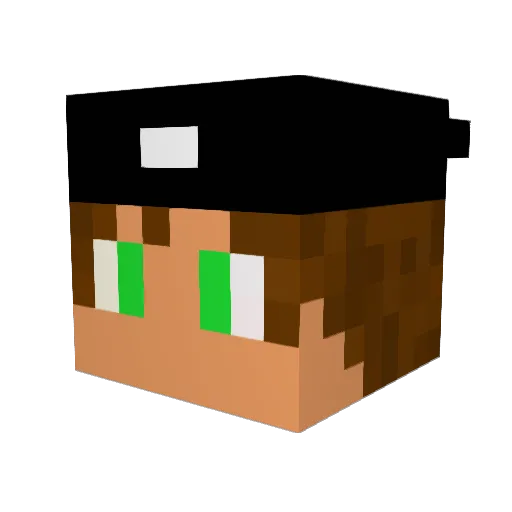 SkyBlak62 Minecraft avatar head, 3D render