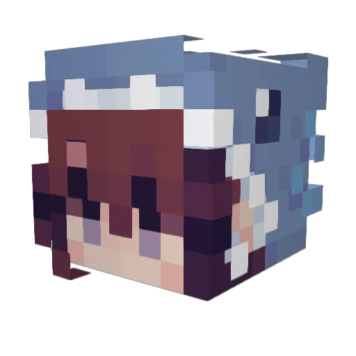 SkyBluLover Minecraft avatar head, 3D render