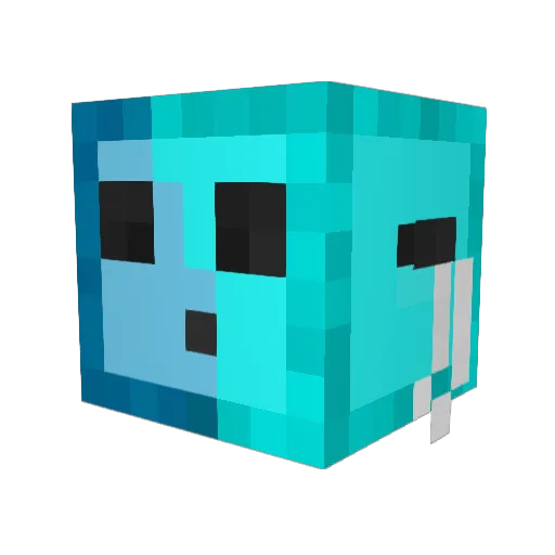 SkyBlueSlimes Minecraft avatar head, 3D render