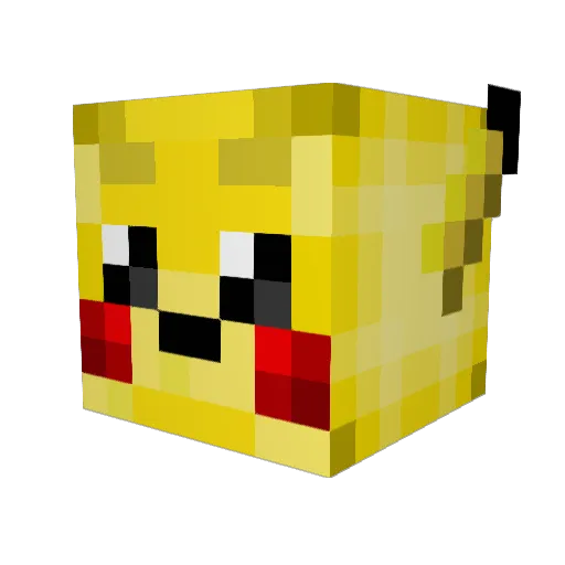 SkyCraftPikachu Minecraft avatar head, 3D render