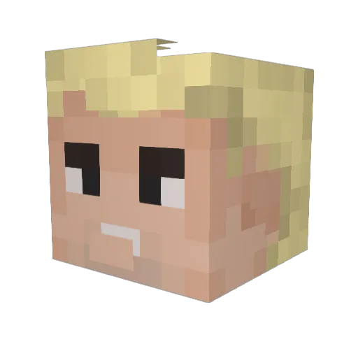 SkyCrafter2129 Minecraft avatar head, 3D render
