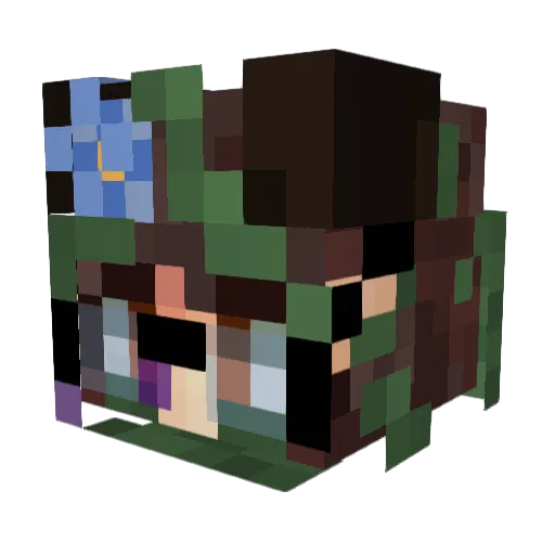 SkyDryad Minecraft avatar head, 3D render