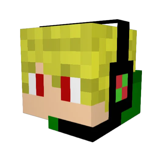 SkyFlame Minecraft avatar head, 3D render