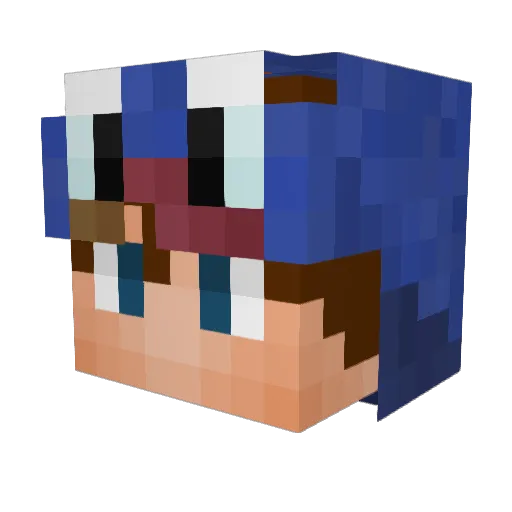 SkyGX Minecraft avatar head, 3D render