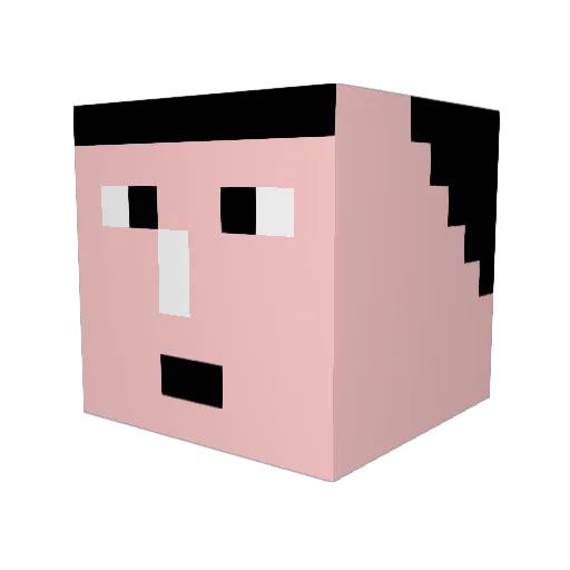 SkyJelly Minecraft avatar head, 3D render