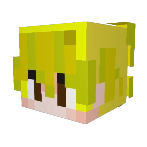 SkyLemonYT Minecraft avatar head, 3D render