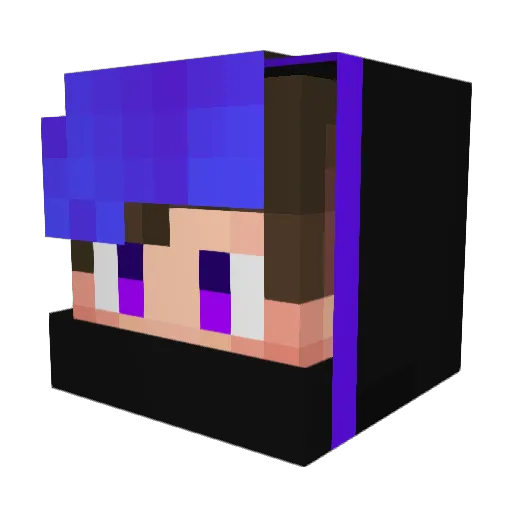 SkyLooxx Minecraft avatar head, 3D render