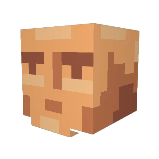 SkyMan Minecraft avatar head, 3D render