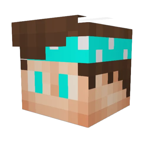 SkyNeron Minecraft avatar head, 3D render