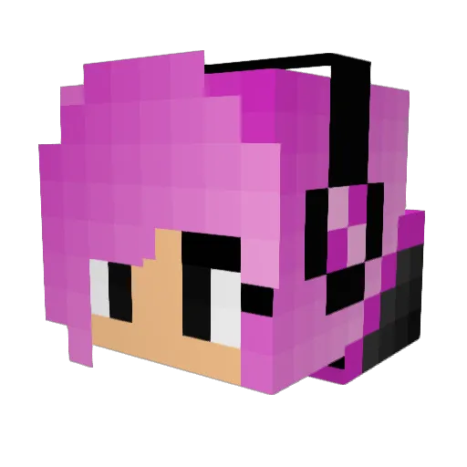 SkyNetPika Minecraft avatar head, 3D render