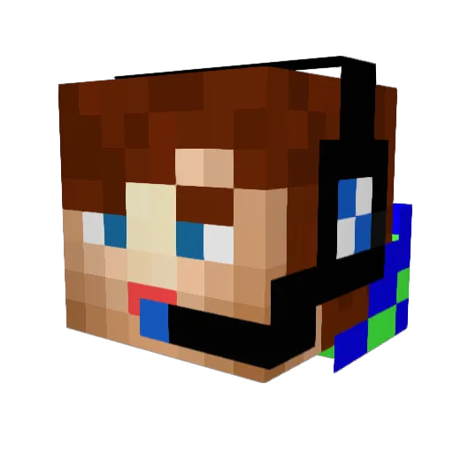 SkyPiin Minecraft avatar head, 3D render
