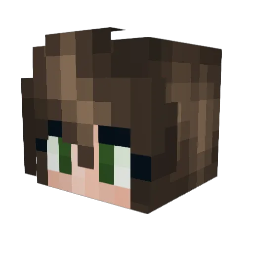 SkyRB Minecraft avatar head, 3D render