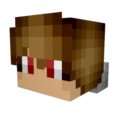 SkyReeps Minecraft avatar head, 3D render