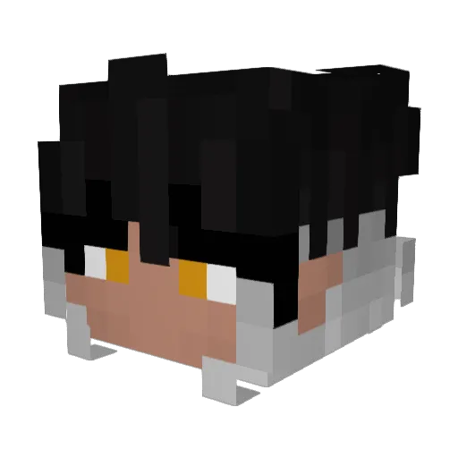 SkyShrimp Minecraft avatar head, 3D render