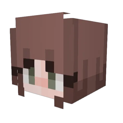 SkyTheAxolotl Minecraft avatar head, 3D render