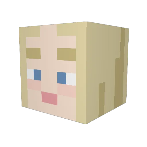 Skybilz Minecraft avatar head, 3D render