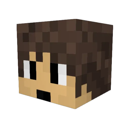 Skybrid Minecraft avatar head, 3D render