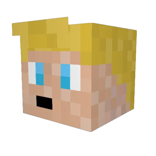 Skyby Minecraft avatar head, 3D render
