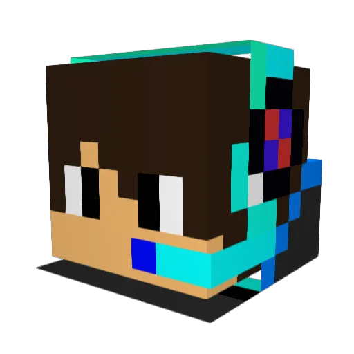 Skydark1 Minecraft avatar head, 3D render