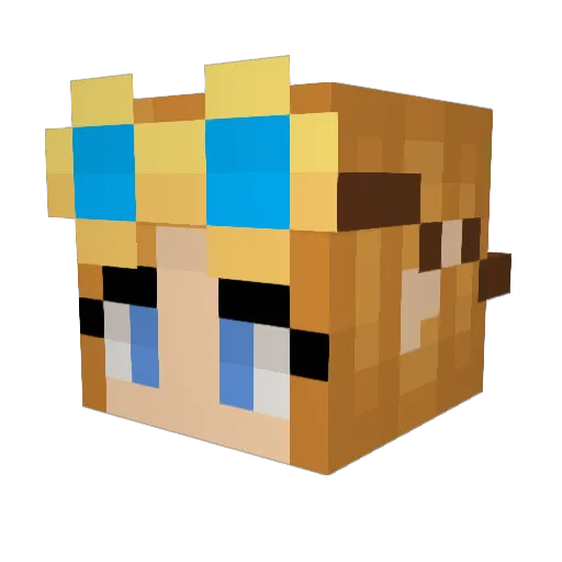 Skye01 Minecraft avatar head, 3D render
