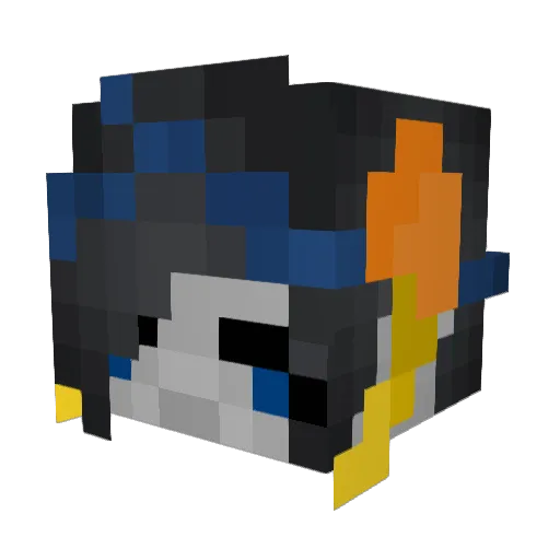 SkyeAO Minecraft avatar head, 3D render