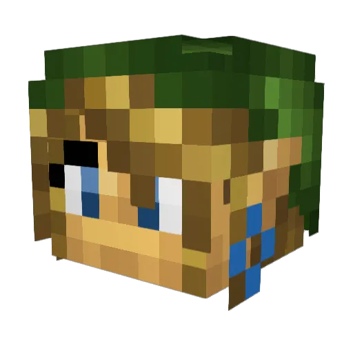 SkyeBluu Minecraft avatar head, 3D render
