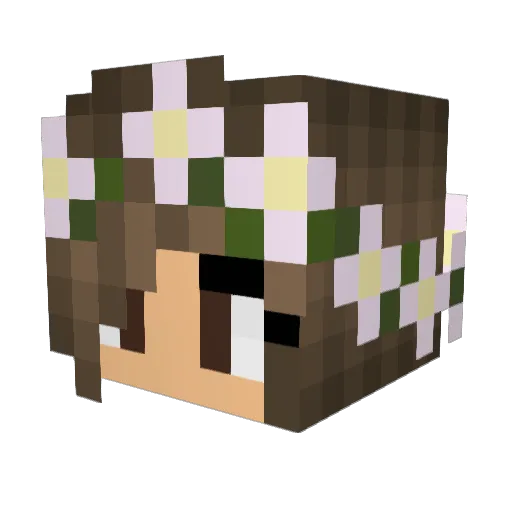 SkyeSoPorcelain Minecraft avatar head, 3D render
