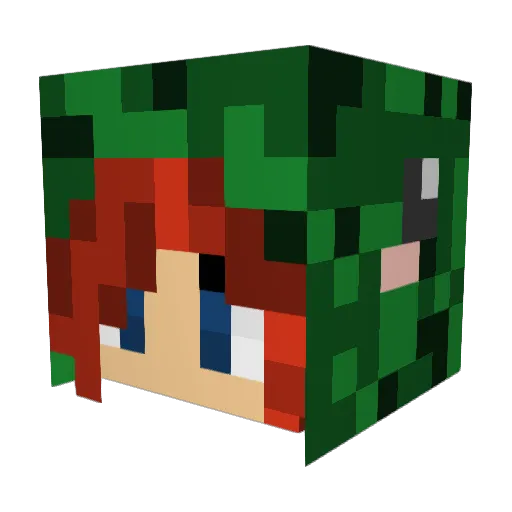 Skyhazzard Minecraft avatar head, 3D render