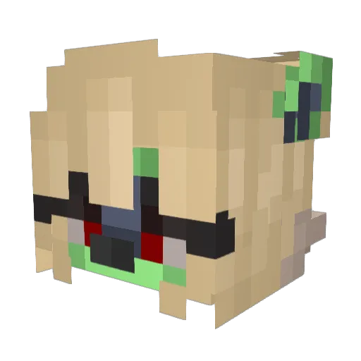 SkylarFurry Minecraft avatar head, 3D render