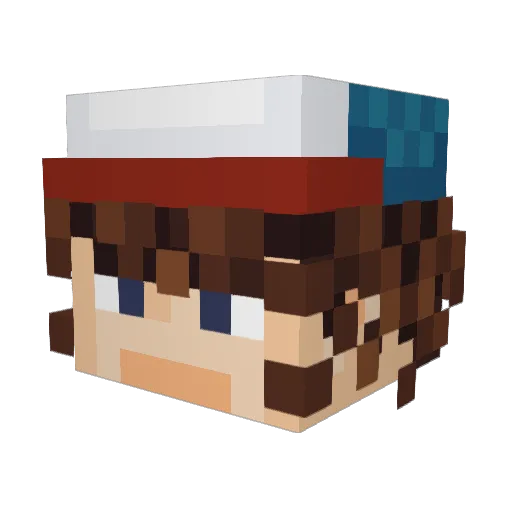 SkylarkKK Minecraft avatar head, 3D render